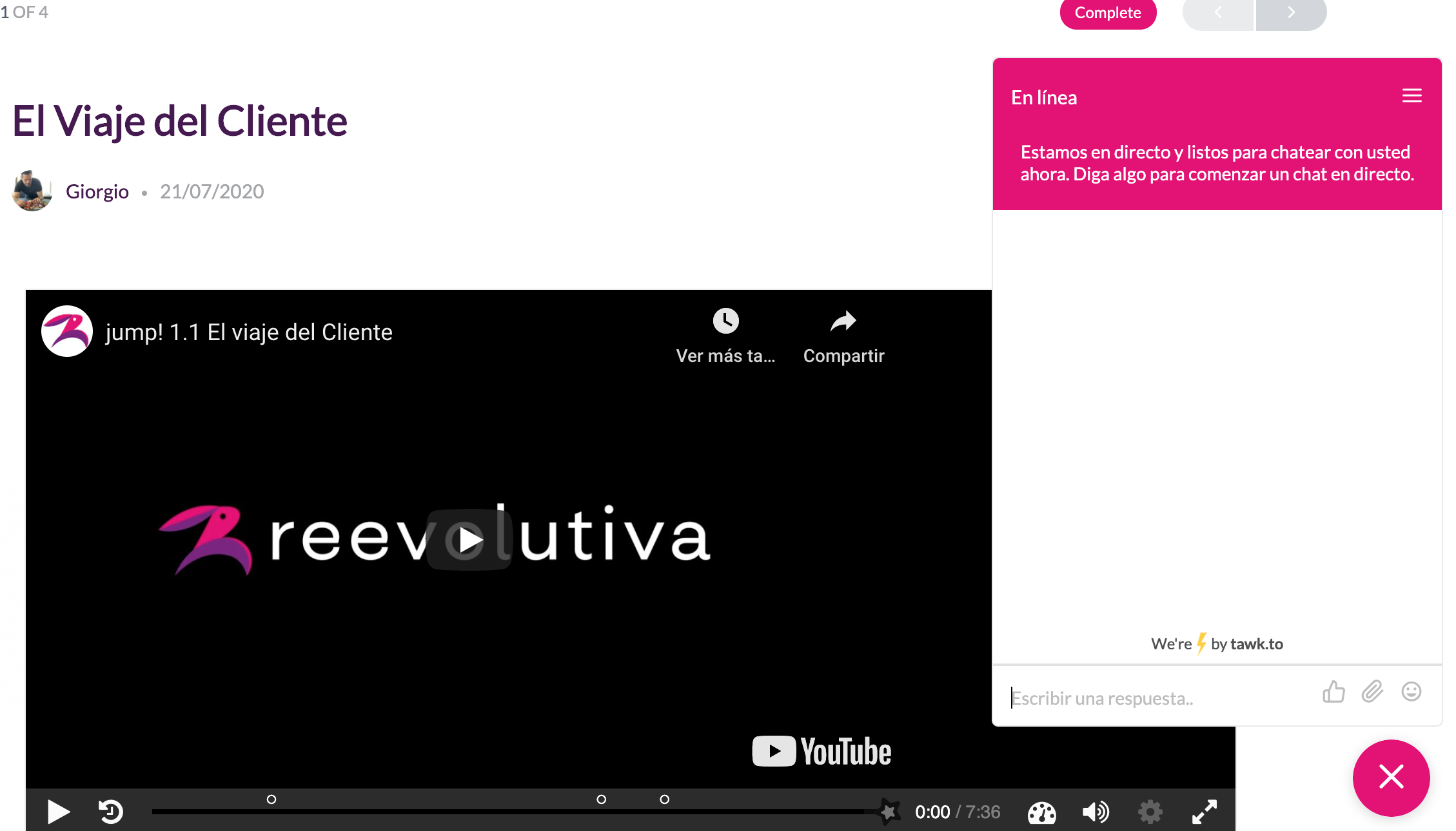 Chat en vivo con tutores o equipo de soporte