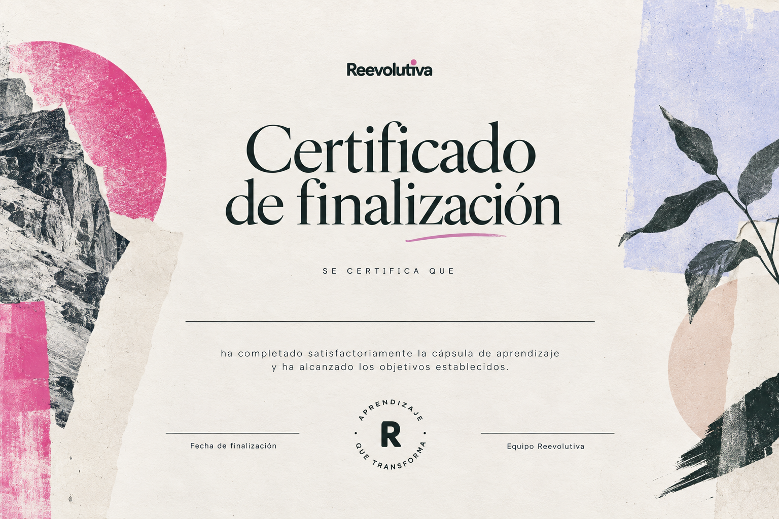 Certificado Reevolutiva